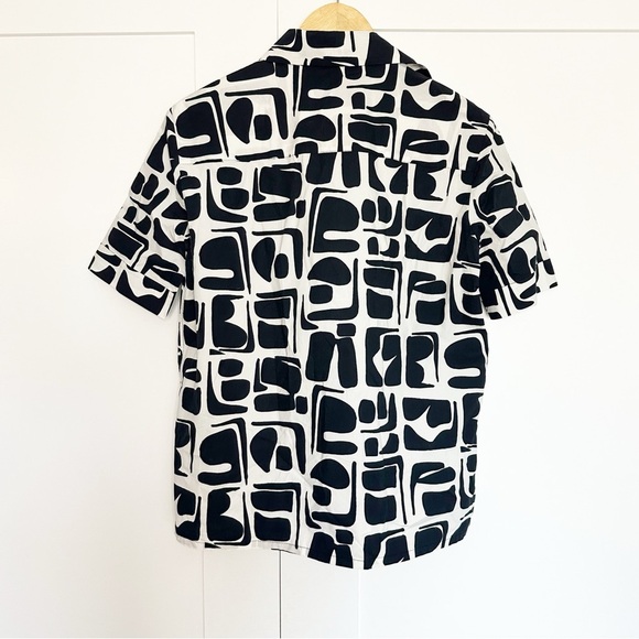 La DoubleJ Clerk CLERK TRIBAL PRINT SHORT SLEEVE Poplin COTTON SHIRT black small - Picture 6 of 13